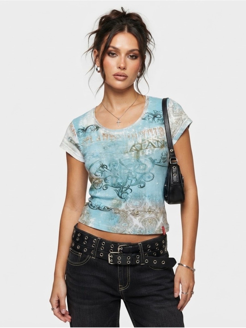 Y2K Point Zero Short-Sleeve Graphic Top Size M